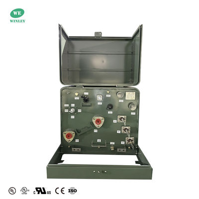 comprar UL CUL Listado 75 kVA Pad montou transformador de fase única Residencial 13,8KV a 120V Imerso em óleo Atende às normas DOE 2016 ANSI IEEE Fabricação em linha