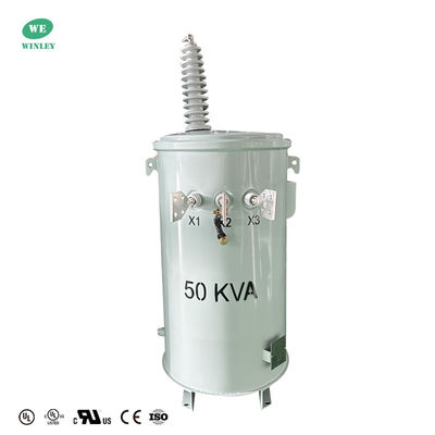 comprar 50 KVA transformador de pólo de potência monopólio de distribuição 34500V a 120V fabricantes certificados ANSI IEEE UL Fabricação em linha