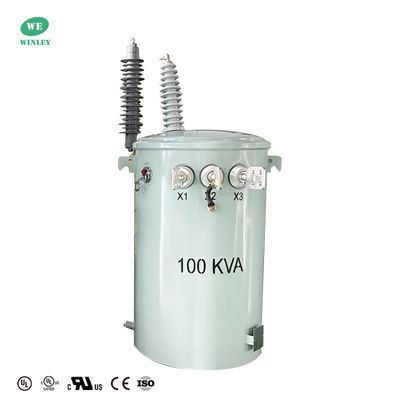 comprar 100 Kva Transformador monofásico montado em um pólo Transformador de distribuição de potência de enrolamento duplo Transformador imerso em óleo 34,5kv a 120v ANSI IEEE com certificação UL Fabricação em linha