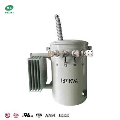 comprar 167Kva Single Phase Pole Mounted Distribution Transformer Oil Immersion Dual Winding 34.5KV A 120V BIL 200KV Tipo convencional Fabricação em linha