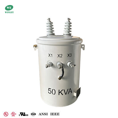 comprar 50kva Pole Mounted Transformer 12.47kv To 277v Oil Filled Distribution Electric Pole Transformer UL Listed Fabricação em linha