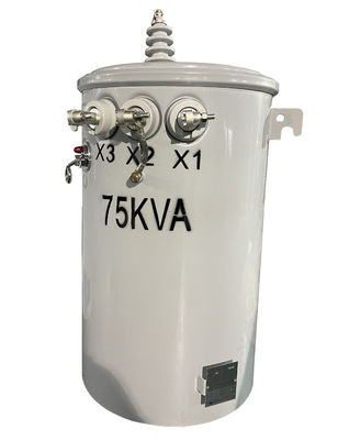 75KVA Polo montou o tipo fase monofásica do óleo do transformador 7620V 13200V