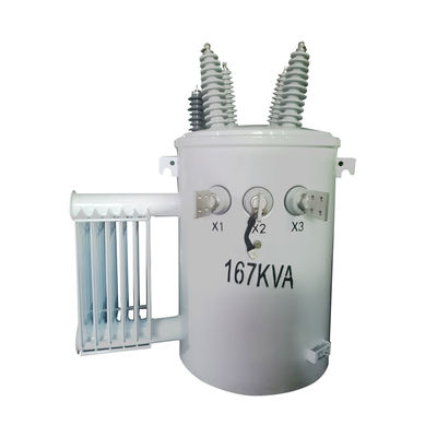 Transformador de distribuição de energia montado em um poste aéreo de fase única de 167 kW