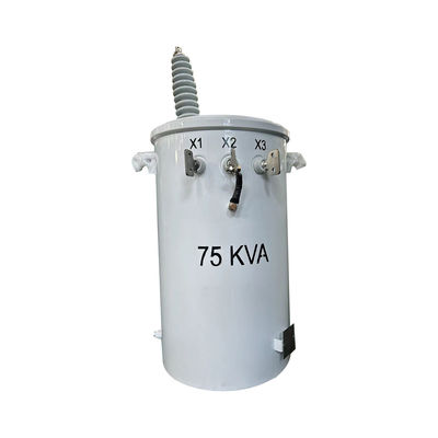 Óleo de transformador de distribuição de 75kva monofásico montado em pólo imerso 13,2KV a 240V