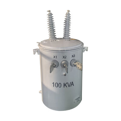 100kva Pólo Elétrico de Fase Única Tipo de Transformador de Distribuição Montado Óleo Imerso 24,9KV A 240V