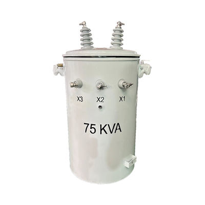 Pólo de fase única montado Step Up Oil Power Transformer Elétrico Duplo Enrolamento 34.5kv 75kva