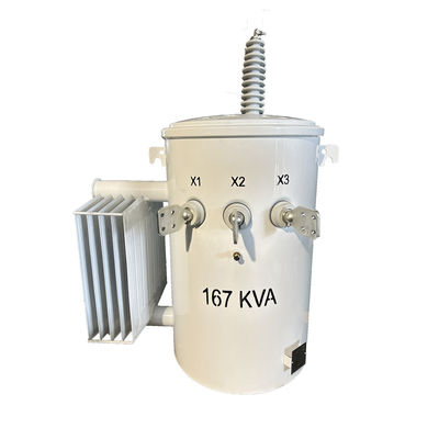 Transformador de pólo de potência de 167kva, transformador de distribuição montado em pólo de fase única, de 34500V a 240v