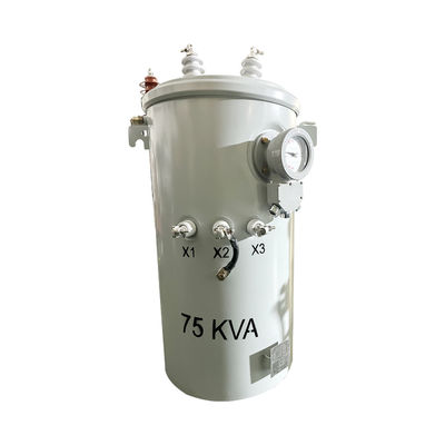 Transformador eléctrico de 75 Kva Tipo de óleo Distribuição Transformador montado num pólo de fase única 2400/4160GrdY