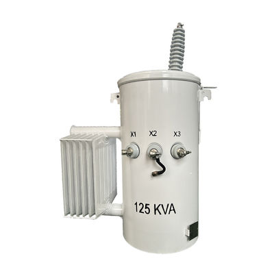 125KVA Transformador montado em pólo de fase única Imerso em óleo Distribuição 34,5KV A 120V