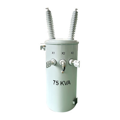75KVA Óleo de transformador montou em pólo de fase única líquido 34500V a 120V