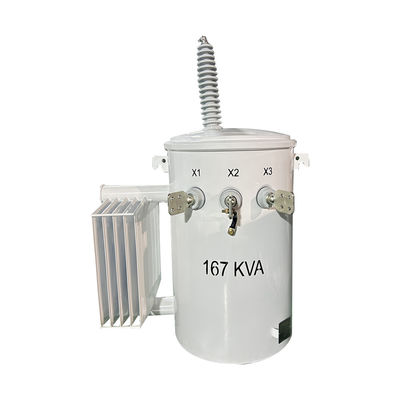 Transformador de distribuição montado em pólo de fase única com dupla bobina 167Kva 34,5KV a 120V