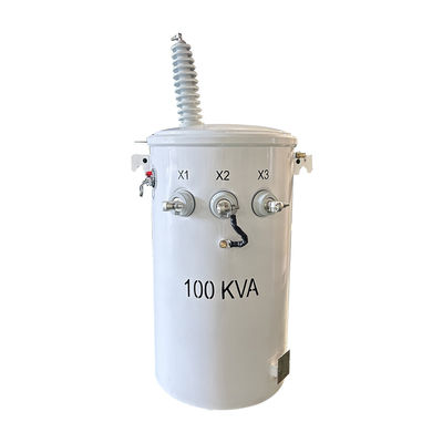 100 KVA Transformador de pólo de potência de fase única Tipo de óleo Duplo enrolamento 34,5KV a 120V