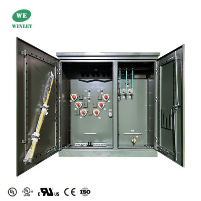 1500Kva Três Pads de fase montado Transformador óleo imerso 4160V Atende às normas DOE 2016 ANSI / IEEE