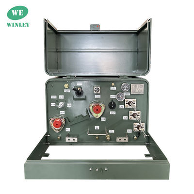 Transformador montado em pads de fase única de 25kva Transformador de distribuição imerso em óleo 13800V Para montagem ao ar livre em pads