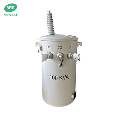 Transformador de distribuição elétrica montado em pólo de fase única de 100kva 34,5KV a 120V