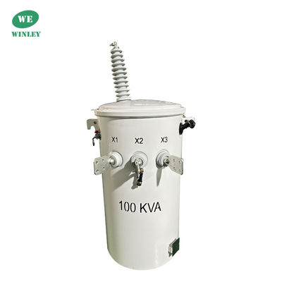 Transformador de potência montado em pólo de fase única de 100KVA 34500V a 120V Distribuição aérea