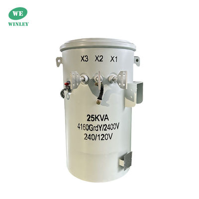 Transformador de distribuição montado em um pólo de fase única de 25Kva óleo imerso 100Hz 4160V a 120V