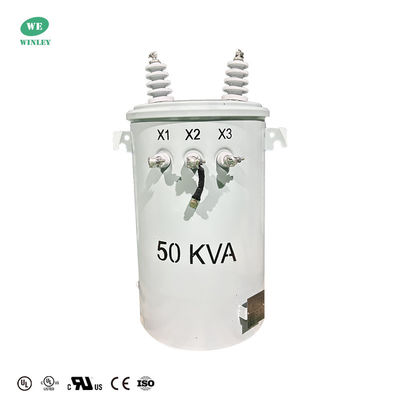 Transformador montado num pólo de fase única de 50 KVA com certificado UL Tipo de óleo 13200V a 120V Transformador de distribuição de energia