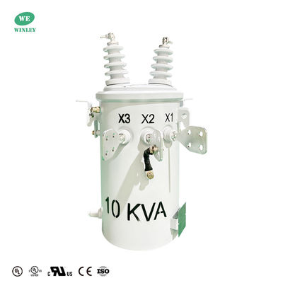 Transformador de Potência Trifásico Montado em Poste de 10KVA Imerso em Óleo de Média Tensão 12470V Para 120V
