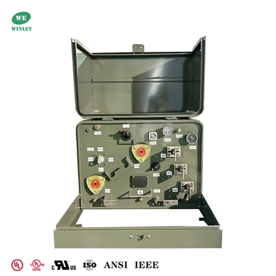 Transformador de distribuição de energia montado em almofada de 1 fase de 25 Kva certificado pela UL do padrão IEEE 12470V