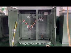 Tanque de aço inoxidável 304 Transformador trifásico de 2500Kva montado em almofada 12,47KV para distribuição de energia de 480V